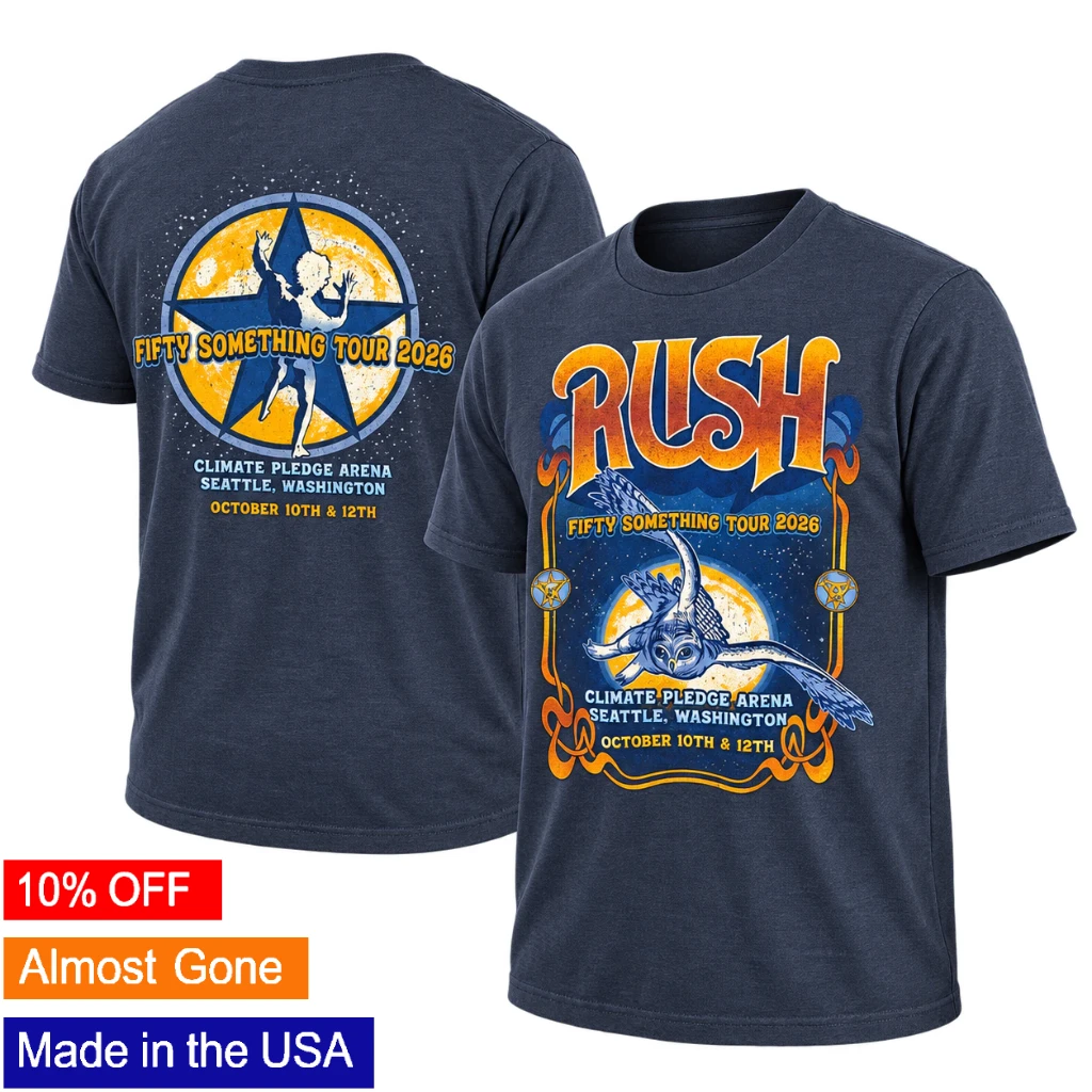 Rush Seattle Pop Up Shop Owl Event October 10–12 2026 Two Sided T-Shirt