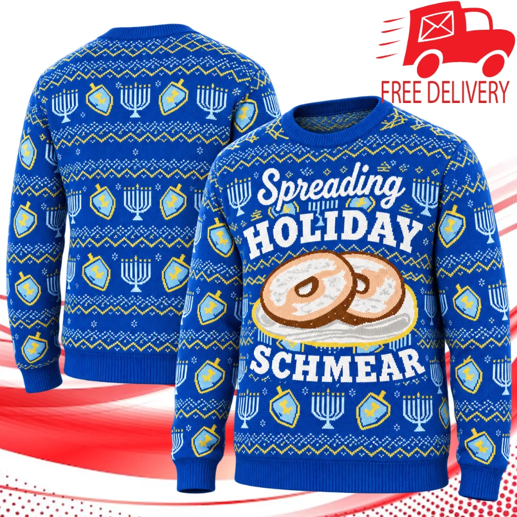 Spreading Holiday Schmear Funny Hanukkah Christmas Sweater
